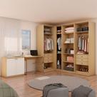 Guarda-Roupa Closet Modulado com Escrivaninha Infinity 2 PT 6 GV Savana