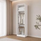 Guarda Roupa Closet Modulado Essenza sem Porta 2 Cabideiros MDF Branco