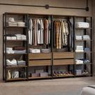 Guarda-Roupa Closet Modulado Valencia 4 Gavetas 258cm Rustic/Preto Madesa 01 Guarda-Roupa Closet Modulado Valencia 4 Gavetas 258cm Rustic/Preto Madesa 01