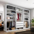 Guarda-Roupa Closet Monreale 100 % MDF 3 Gavetas Branco 237 cm