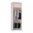 Guarda Roupa Closet sem Porta 80,4cm 2 Cabideiros, Prateleira e Maleiro Prime Luciane Móveis