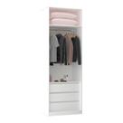 Guarda Roupa Closet sem Porta 80,4cm 3 Gavetas, Maleiro, 1 Cabideiro Prime Luciane Móveis