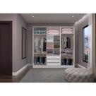 Guarda Roupa Closet sem Portas 2 Peças, 3 Gavetas, 4 Cabideiros Branco Prime Luciane Móveis