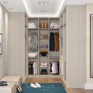 Guarda Roupa Closet sem Portas Canto em U com 5 Peças, 6 Gavetas, 5 Cabideiros Prime Luciane Móveis