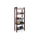 Guarda Roupa Closet Solteiro AZ1005 Armário c/ 5 Prateleiras Branco/Nogal - Tecno Mobili