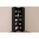 Guarda Roupa Closet Solteiro ME4132 de Canto c/ 4 Prateleiras Preto - Tecno Mobili