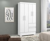 Guarda Roupa Coimbra 4 Portas 2 Gavetas Branco - Aramóveis