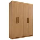 Guarda Roupa Colibri Solteiro 4 Portas 3 Gavetas D Doro Cor Cinamomo Estrela Móveis