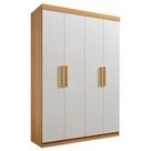 Guarda Roupa Colibri Solteiro 4 Portas 3 Gavetas D Doro Cor Cinamomo Off White Estrela Móveis
