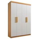 Guarda Roupa Colibri Solteiro 4 Portas 3 Gavetas D Doro Cor Cinamomo Off White