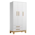 Guarda Roupa com 2 Gavetas Roma Branco Acetinado Guarda Roupa com 2 Gavetas Roma Branco Acetinado
