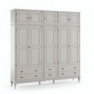 Guarda-Roupa com 5 Portas 6 Gavetas e Maleiro de Madeira Hannover - M560824 Guarda-Roupa com 5 Portas 6 Gavetas e Maleiro de Madeira Hannover - M560824