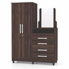 Guarda Roupa com Cômoda 2 Portas Line Moldura Espelho 20021102 Belmont Vila Rica