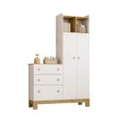Guarda Roupa com Comoda Flora 4970 com 2 Portas e 3 Gavetas