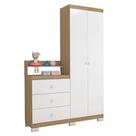 Guarda Roupa com Comoda Infantil Vicky 2 Portas e 3 Gavetas