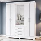 Guarda-Roupa Com Espelho 04 portas e 03 Gavetas Linha Briz