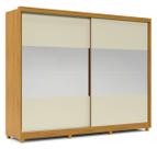 Guarda-Roupa com Espelho 2 Portas Apolo Naturale com Off White - Gelius Moveis