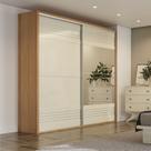 Guarda Roupa com Espelho 2 Portas de Correr 2 Gavetas 223cm 100% MDF