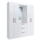 Guarda-Roupa com Espelho 4 Portas 3 Gavetas Siena Multimóveis VCR4151 Guarda-Roupa com Espelho 4 Portas 3 Gavetas Siena Multimóveis VCR4151