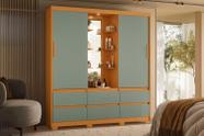Guarda Roupa Com Espelho Atena 2 Portas e 6 Gavetas - Cinamomo Sálvia Flex - Albatroz Guarda Roupa Com Espelho Atena 2 Portas e 6 Gavetas - Cinamomo Sálvia Flex - Albatroz