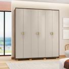 Guarda-Roupa com Maleiro interno 6 Portas 4 Gavetas Noronha Imbuia/Fendi 100% MDF - Vila Rica