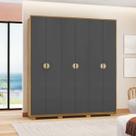 Guarda-Roupa com Maleiro interno 6 Portas 4 Gavetas Noronha Nature/Alasca 100% MDF - Vila Rica