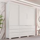 Guarda Roupa com Pés Casal 3 Portas 9 Gavetas Luana