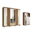 Guarda Roupa +Cômoda 2 Peças QC352 Jatoba/Areia - Santos Andirá