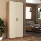 Guarda-Roupa Compacto 2 Portas Monarca Marrom/Castanho/Offwhite