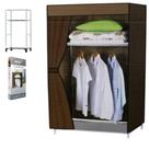 Guarda-roupa compacto com arara para roupas cabideiro prateleiras e organizador portátil