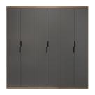 Guarda-Roupa Corção Madeirado com Cinza Chumbo