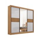 Guarda Roupa Cristal Casal 3 Portas Ripado 6 Gavetas Com Pés D' Doro Cinamomo/off White/ripado Guarda Roupa Cristal Casal 3 Portas Ripado 6 Gavetas Com Pés D' Doro Cinamomo/off White/ripado