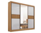 Guarda Roupa Cristal Casal 3 Portas Ripado sem pés 6 Gavetas D' Doro