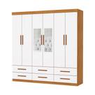Guarda Roupa Dallas 6 Portas Com Espelho Central 6 Gavetas Carioca Moveis