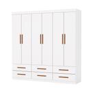 Guarda Roupa Dallas 6 Portas Sem Espelho Central 6 Gavetas Carioca Moveis Branco