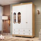 Guarda-roupa de Bebê 156,80cm 4 Portas com Janela 4 Gavetas 100% Mdf Maya Provençal Yescasa