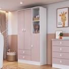 Guarda-Roupa de Bebê 3 Portas 2 Gavetas Baby Rosa/Branco Guarda-Roupa de Bebê 3 Portas 2 Gavetas Baby Rosa/Branco