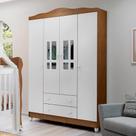 Guarda-Roupa de Bebê 4 Portas 2 Gavetas Ariel