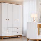 Guarda Roupa de Bebê 4 Portas 4 Gavetas Chantilly Expresso Móveis Guarda Roupa de Bebê 4 Portas 4 Gavetas Chantilly Expresso Móveis