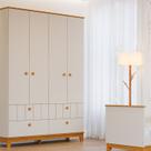 Guarda Roupa de Bebê 4 Portas 4 Gavetas Chantilly Expresso Móveis