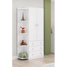 Guarda Roupa de Bebê Arco-íris com Canto 2 Portas 3 Gavetas DJD Móveis Branco Guarda Roupa de Bebê Arco-íris com Canto 2 Portas 3 Gavetas DJD Móveis Branco