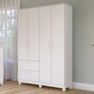 Guarda-Roupa de Bebê Jujuba 4 Portas 2 Gavetas 100% Mdf Branco - Permóbili