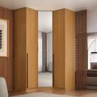 Guarda-roupa de Canto 100% MDF com Espelho 3 Portas Altezza