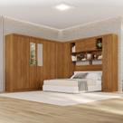 Guarda-Roupa de Canto com Espelho Modulado 11 Portas 2 Gavetas Brasil Marrom/Cinamomo