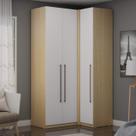 Guarda Roupa de Canto Modulado 135x85cm 3 Portas 3 Gavetas Zeus 2067 Genialflex