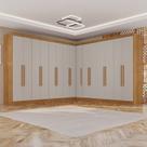 Guarda-roupa de Canto Modulado 15 Portas 6 Gavetas Inglaterra