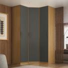 Guarda Roupa de Canto Obliquo 3 Portas MDF Altezza Clean Belmax