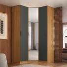 Guarda-Roupa de Canto Obliquo Espelho 3 Portas 100% MDF Clean Altezza
