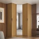 Guarda Roupa de Canto Obliquo Espelho 3 Portas MDF Altezza Clean Belmax