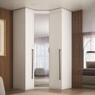 Guarda Roupa de Canto Obliquo Espelho 3 Portas MDF Lotus Belmax Guarda Roupa de Canto Obliquo Espelho 3 Portas MDF Lotus Belmax